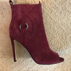 Rebecca Minkoff burgundy suede booties 9